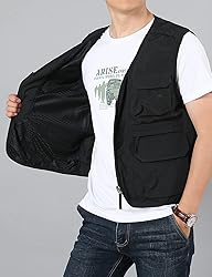 Flygo Men's Utility Cargo Vest Outdoor Summer Work