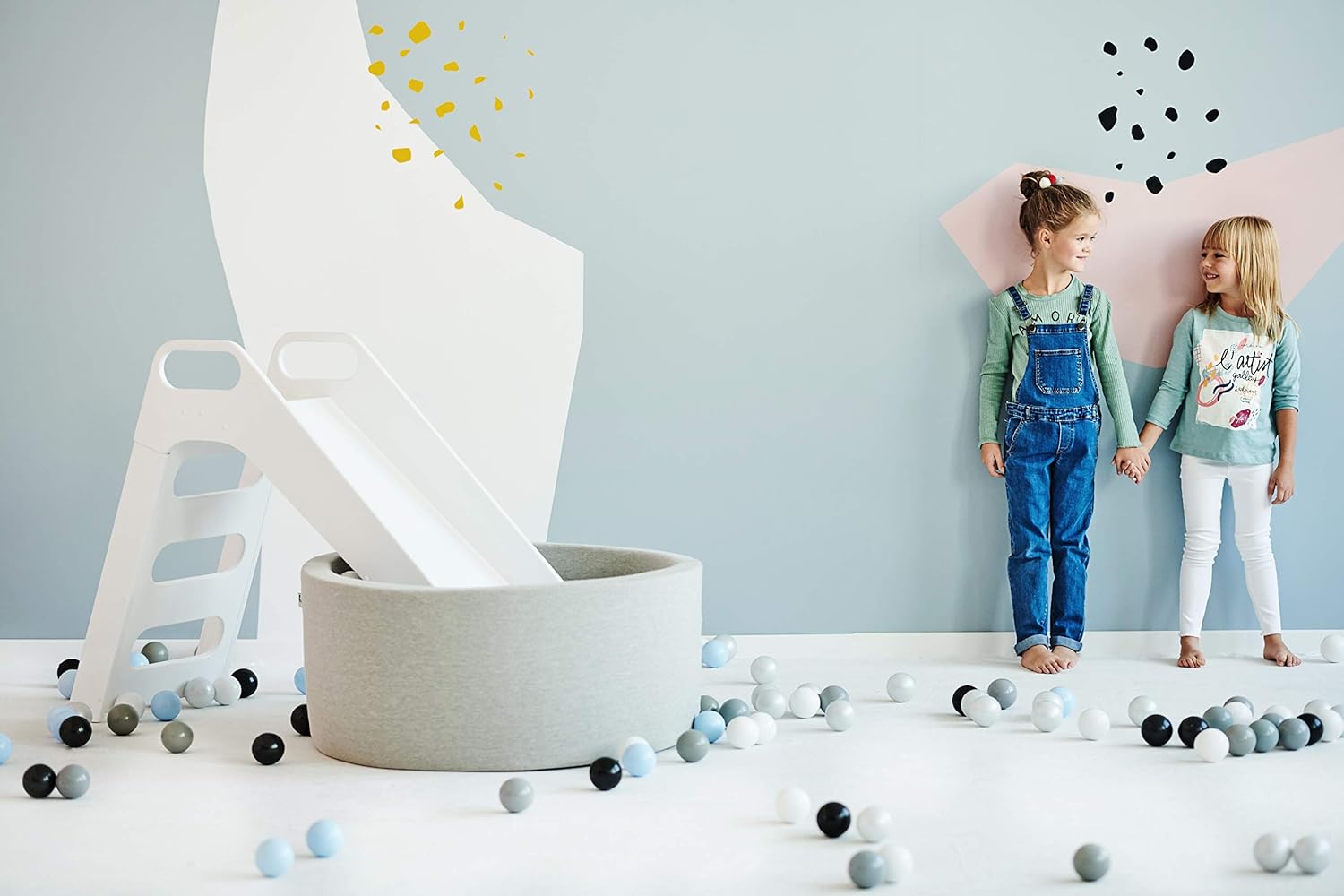 MISIOO Smart Ball Pit, 90 x 30 cm for Children's Room, 200 Balls Included, Baby Toy, Machine Washable, Oeko-Tex, Light Grey - Image 5