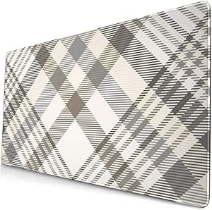 Patrón a Cuadros Crema Beige Marrón Gris 40 X 75 Cm Ratones Alfombrilla