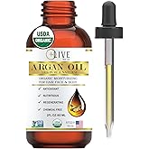More Live 100% Pure Argan Oil for Hair - (2 fl oz /60 ml) Organic Moroccan Oil for Skin - Cold Pressed - Aceite de Argan para