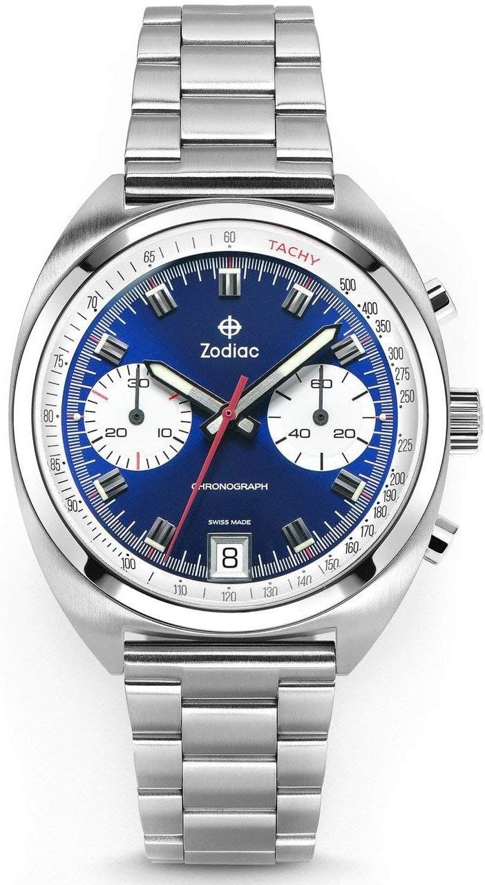Men's Grandrally Stainless Steel Swiss-Quartz Watch with Stainless-Steel Strap, Silver, 20 (Model: ZO9601)