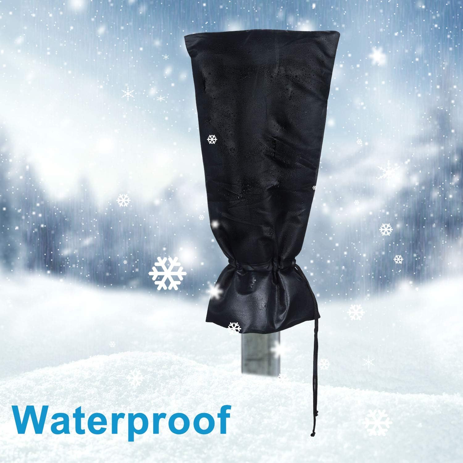 HOMMAND Large Outdoor Faucet Cover for Winter, 1 Pack Thickened Anti-Frozen Waterproof Outdoor Faucet Protector, 19.7" H x 9.8" W (Universal): Home Improvement