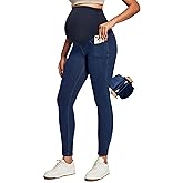 IUGA Stretchy Maternity Jeans Over Belly Skinny High Waisted Maternity Pants for Work with Pockets Comfy Maternity Clothes