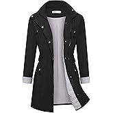 Twinklady Rain Jacket Women Windbreaker Striped Climbing Raincoats Waterproof Lightweight Outdoor Hooded Trench Coats