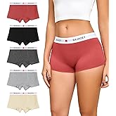 BAJAOEY Cotton Boy Shorts Panties for Women Pack Boxer Briefs Women's Underwear Full Coverage Stretch Boyshort 5 Packs
