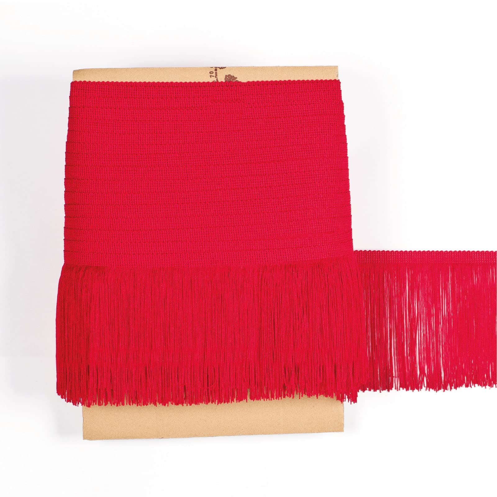 TEXTEX = Cuquillo Fringe for Sewing Flamenco and Sevillana. Composition Rayon 100%. Length of 15 cm. 5m Pieces. (Ferrari red)