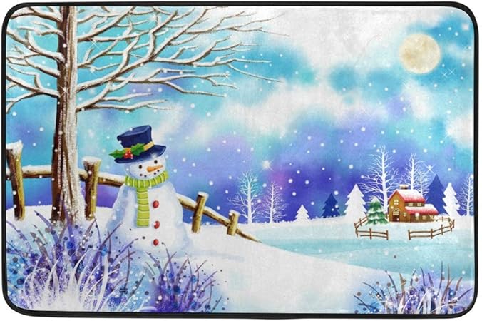 Immagini Paesaggi Natale.Area Coperta 23 6x15 7 Pollici Luna Notte Paesaggio Natura Paesaggio Natale Pupazzo Di Neve Zerbino Indoor Outdoor Ingresso Tappetino Bagno Amazon It Casa E Cucina