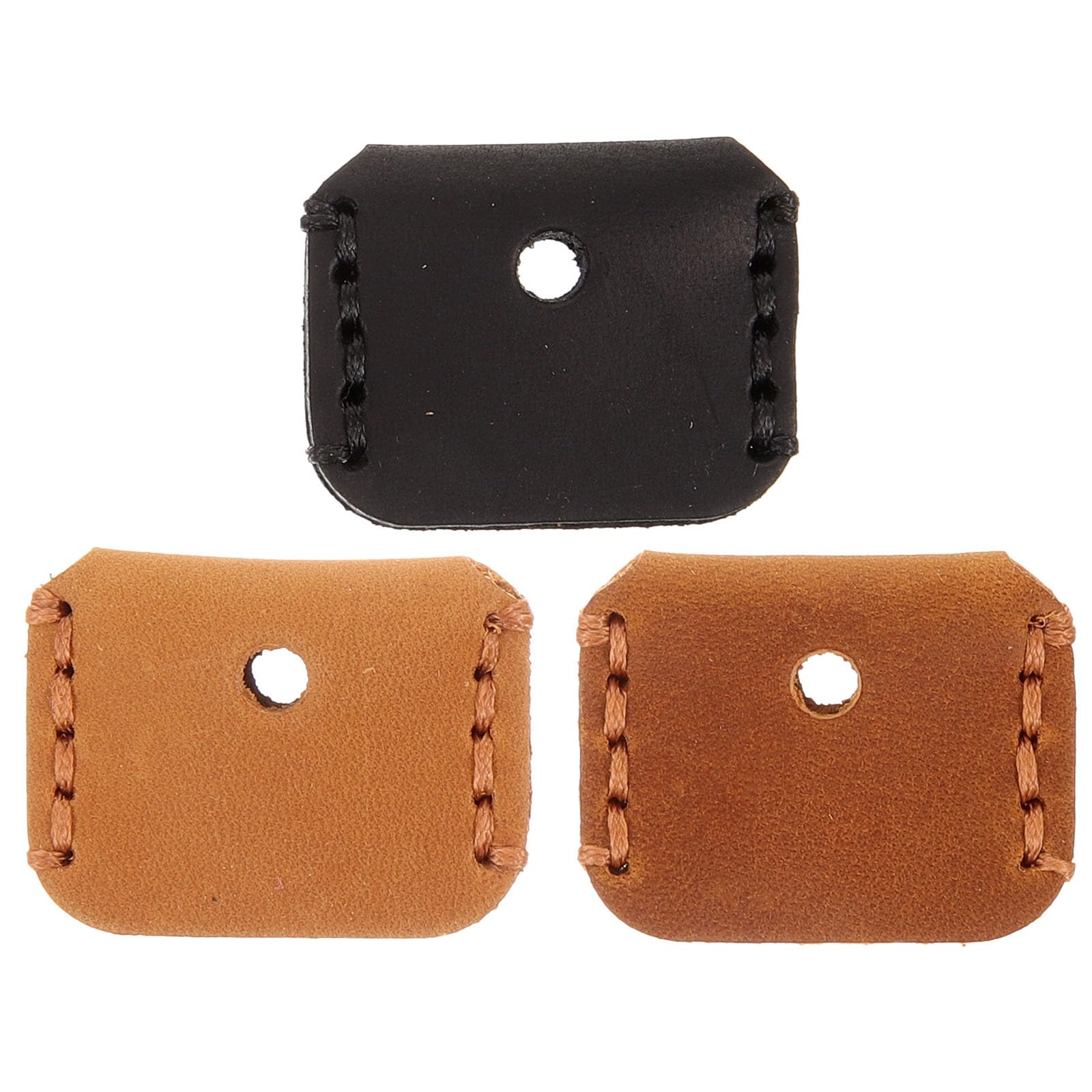 VILLCASE Leather Key Cover 3 Pack Vintage Handmade Key Caps for Car and Home Keys Protective Sleeve with Textured Design Compact 1.3X1.1 Inch