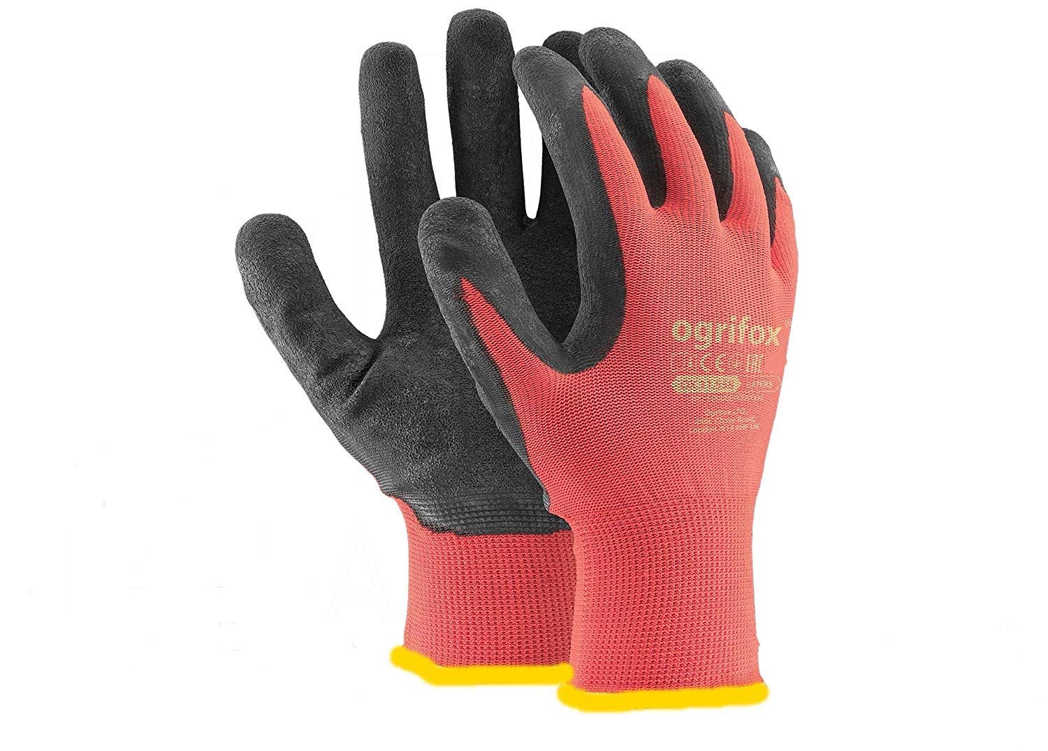 24 PAIRS NEW LATEX COATED WORK GLOVES SAFETY DURABLE GARDEN GRIP BUILDERS (XL-10)
