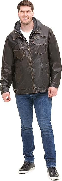 levis leather sherpa jacket mens