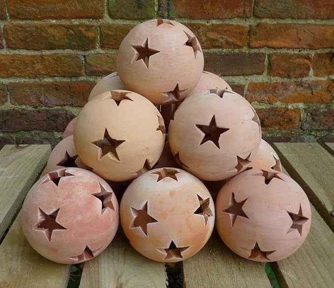 Terracotta Star Ball Garden/Patio Lantern. 30cm Diameter Amazon.co.uk