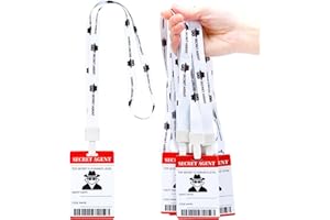 30 Sets Secret Agent Badge Name Tags Secret Agent Accessories Detective Badges Spy Kit for Kids Secret Agent Lanyards and PVC