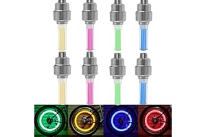 CaoXiong 4 Pack (8 Pieces) LED Bike Wheel Light Led Flash Tyre Valve Cap Light for Bike Waterproof Bicycle Wheel Tire Light f