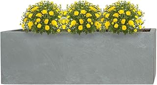 Pflanzwerk® Pflanzkübel Fiberglas TUB Grau 17x50x17cm *Frostbeständig* *UV-Schutz* *Qualitätsware*