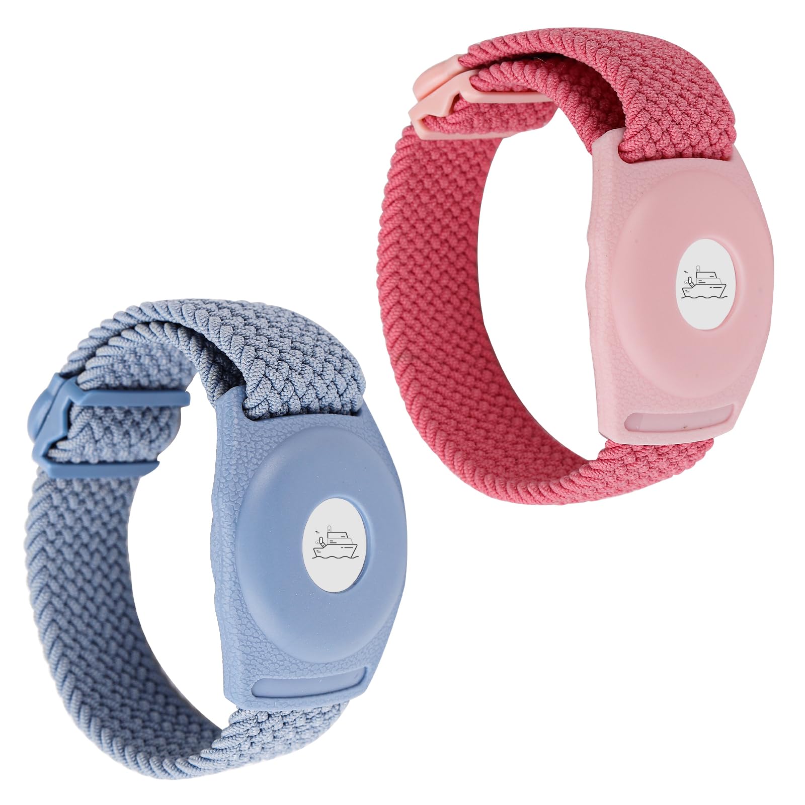 PEUTIER 2pcs Holder for Princess Cruise Medallion, Adjustable Braided Bracelet Comfortable Wristband Men Women Compatible with Princess Medallion Holder Accessories (Blue, Pink)