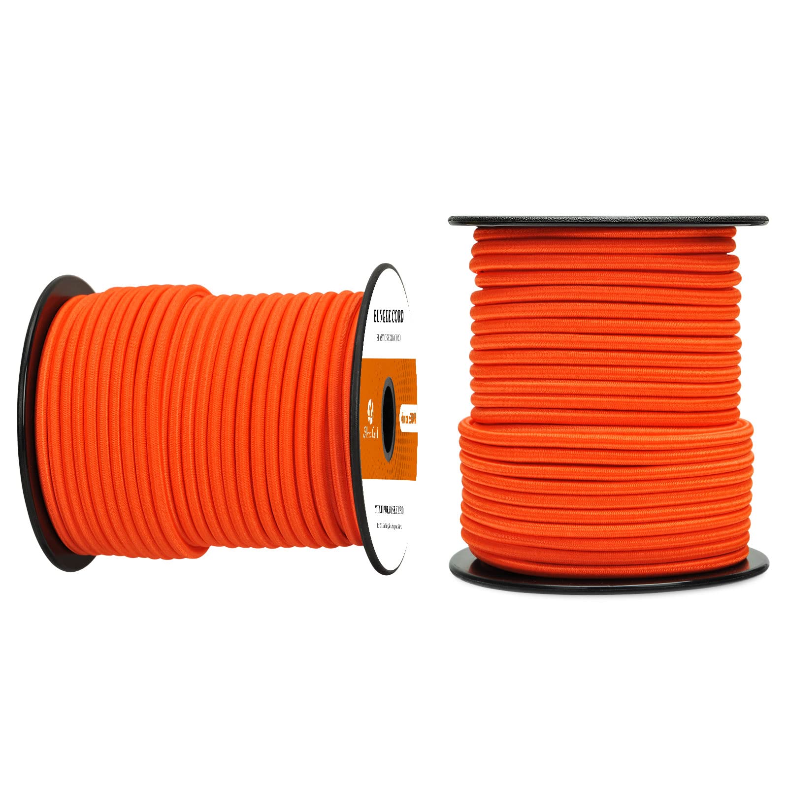 Abma Cord Bungee Cord 4mm 30M Elastic Shock Cord 100% Stretch Elastic Bungee Rope for Tarpaulin, Trailer, Backpack, Tent Pole, Kayak - Orange โ image 1