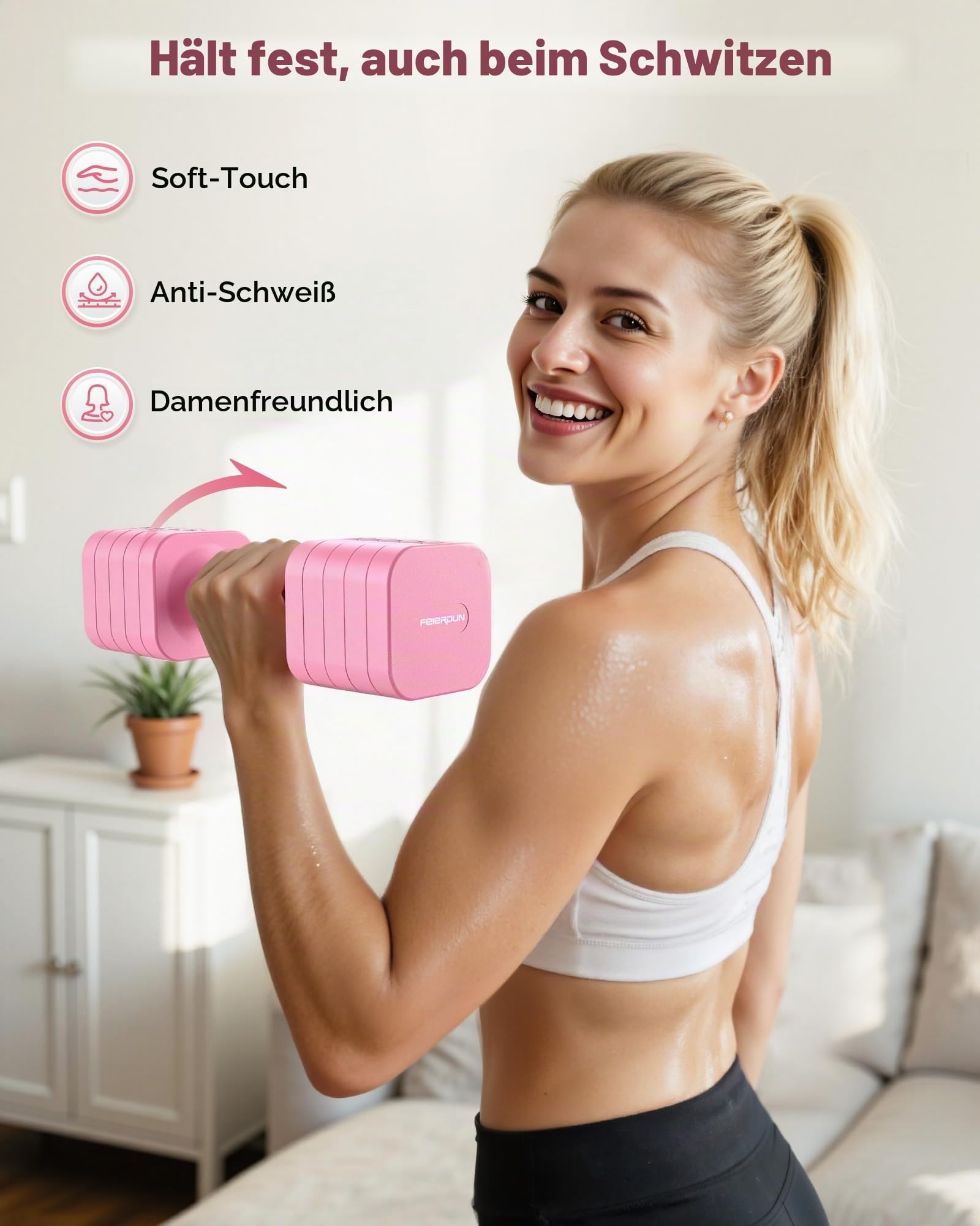FEIERDUN Hanteln Verstellbar Set, 2 x 4,5kg I 2 x 2,7kg 3