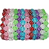 Twilight Bunco Events Bunco Dice Bracelets 12-Pack Premium Party Favor Set, Colorful Stretch Bracelets for Bunco Girls, Team Gifts, Prize Basket Rewards, Bunco Night Accessories (12 Bracelets Total)