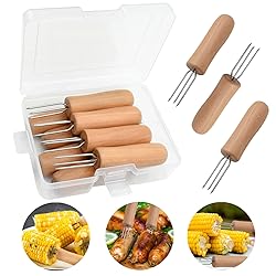 PEOUWNES Stainless Steel Corn Holders - 8 Pack with