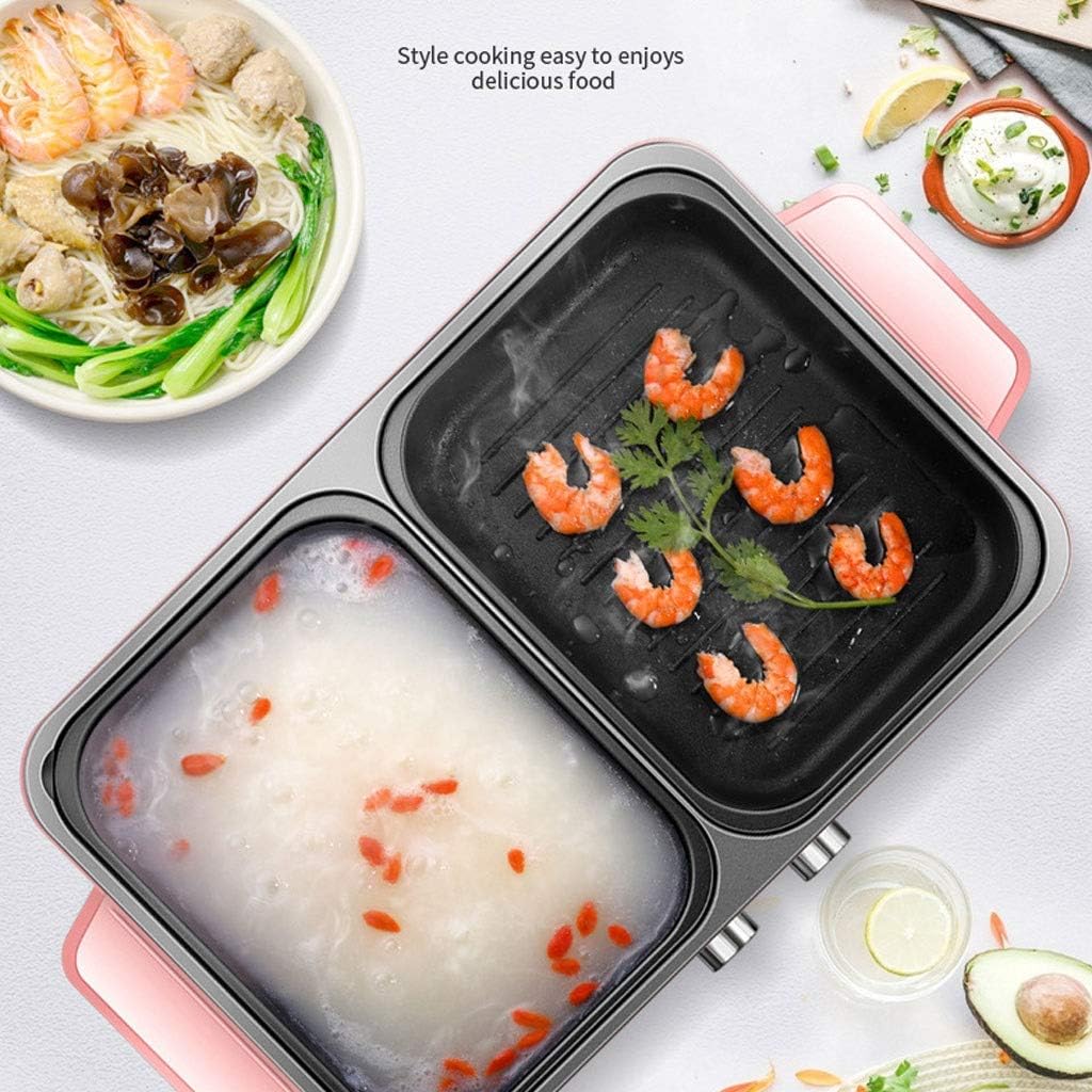 review BBQ -The Electric Thai BBQ Barbecue and Hot Pot, Electric Grill 2 in 1, Electric Hot Pot Electric Barbecue Electric Baking Dish, Integrated Saucepan, Teppanyaki Electric Grill (Color : White)