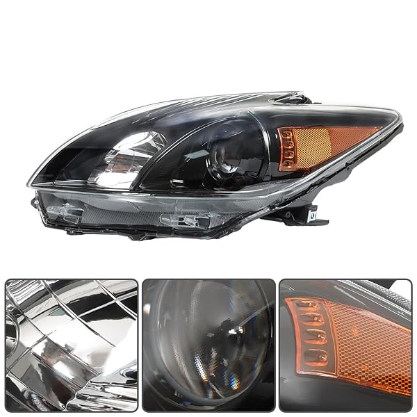 WFLNHB HEADLIGHT ASSEMBLY REPLACEMENT FOR PRIUS 2012-2015 BLACK HEADLIGHTS DRIVER AND PASSENGER SIDE 81130-47520 81170-47520