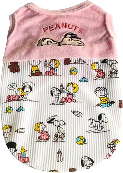 Amazon 犬服 ペット服 Tシャツ ドッグウェア 可愛い 春夏 スヌーピー ベスト パジャマ カップ ル服 スポーツ服 タンクトップ 犬猫洋服 柔らかい 綿製 犬の服 袖なし 人気 仮装 ファッション 小型 中型犬服猫服 通気 涼やか お散歩 お出かけ M ピンク