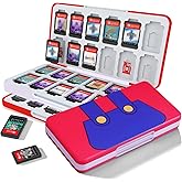VANJUNN Game Card Case for Nintendo Switch Games, 48 Cartridge Slots Game Storage Case with 24 Memory SD Card Slots for Switch, Switch OLED(Silicone Lining)
