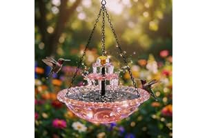 Solar Cascade Hanging Bird Bath Fountain, 2026 Upgrade Double-Layer Outdoor Hanging Bird Bath with Solar Fountain, with Water