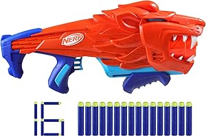 NERF Wild Lionfury, Easy Play Dart Blaster, 16 Nerf Elite Darts, Nerf Blaster Lion Toys for 6 Year Old Boys & Girls & Up, Outdoor Toys