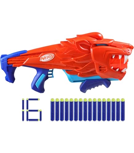 Amazon.com: Nerf Junior Wild Lionfury Easy Play Dart Blaster, 16
