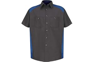 Red Kap Men's Motorsports Shirt, Short Sleeve