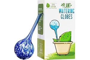 LITTLE GREEN LEAF LGL Plant Watering Globes - Automatic Self Watering Globes. Decorative Self Watering Planter Inserts Made From Hand-Blown Durable Glass. Self Watering Spikes to Support Plant Health. 4 Pack, Small.