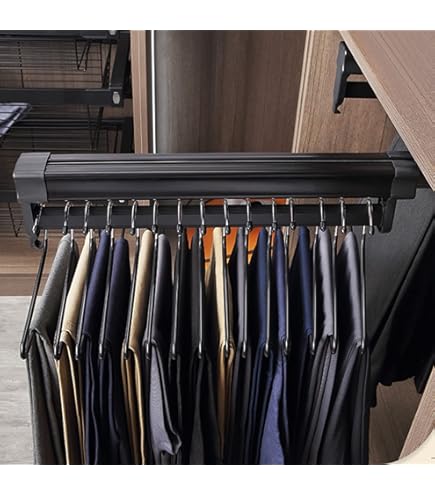 JXYQZD Organisateur De Casseroles Et Poêles Extractibles, Armoire De Rangement Pour Balai Extractible Avec Crochets Réglables, Armoire De Cuisine Utilitaire Extensible, Charge 66LBS(36cm(14.2 In