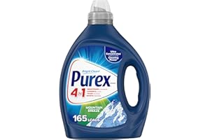 Purex 4-in-1 Laundry Detergent Liquid, Mountain Breeze, 82.5 oz, 165 Loads, Ultra Concentrated Laundry Detergent, Brightens & Whitens