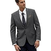 Herringbone Mens Suit Blazers Retro Tweed Casual Sport Coats Wedding Party Suits Jackets Prom Formal Tuxedo Jacket Wool Blend Slim Fit Blazer Grey XXL