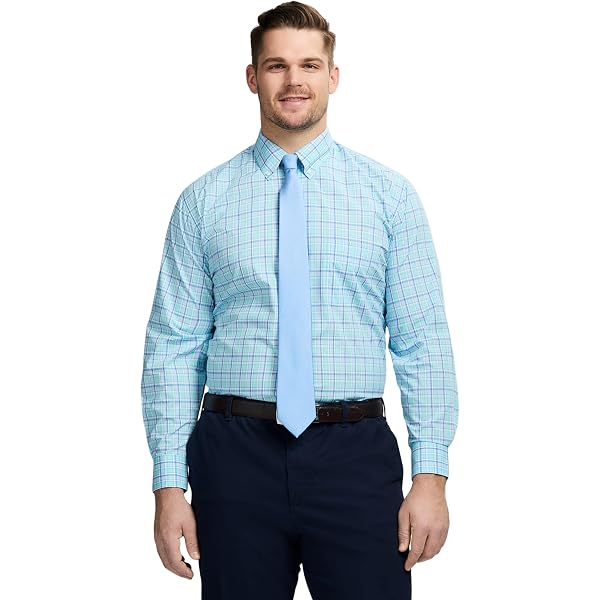 Amazon.com: Izod Men's Big and Tall Dress Shirts Stretch Fit Solid,  Cornflower Blue, 22" Neck 34-35" Sleeve : Clothing, Shoes & Jewelry