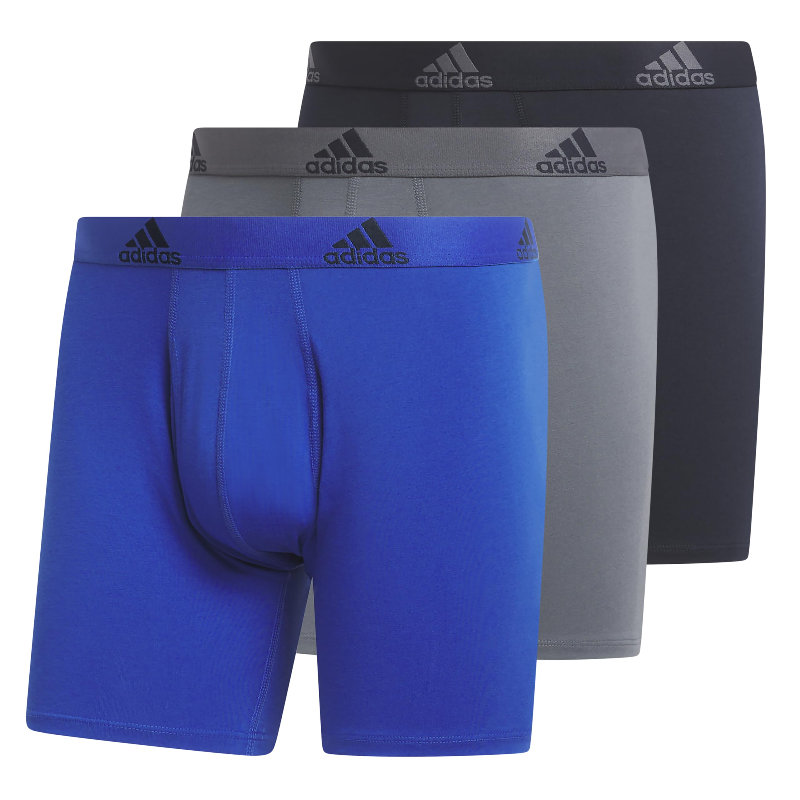 Photo 1 of adidas Men's Performance Stretch Cotton Boxer Briefs 3-Pack, Soft Underwear, Superior Comfort LARGE