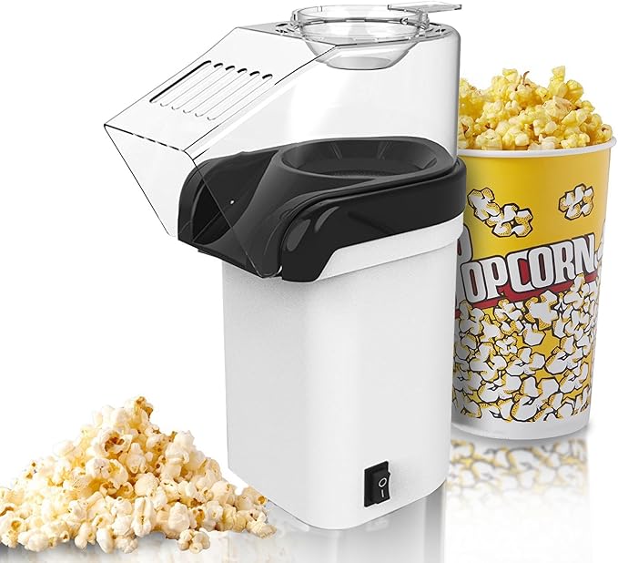 Amazon.de Popcornmaschine, Foneso Popcornmaker in weiß, leicht zu reinigen, Keine Zugabe von Öl