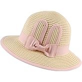 Baby Girl Straw Hat Toddler Summer Beach Hats with Bowknot Sun Protection Hats for Kids Girls