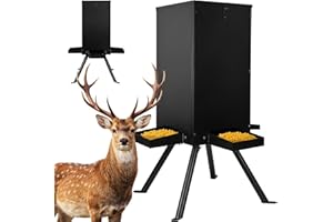 PROLEE Deer Feeder 50-80lbs, Weatherproof Deer Feeders for Hunting, Heavy Duty Metal Hunting Game Feeder with 4 Feeding Tray 