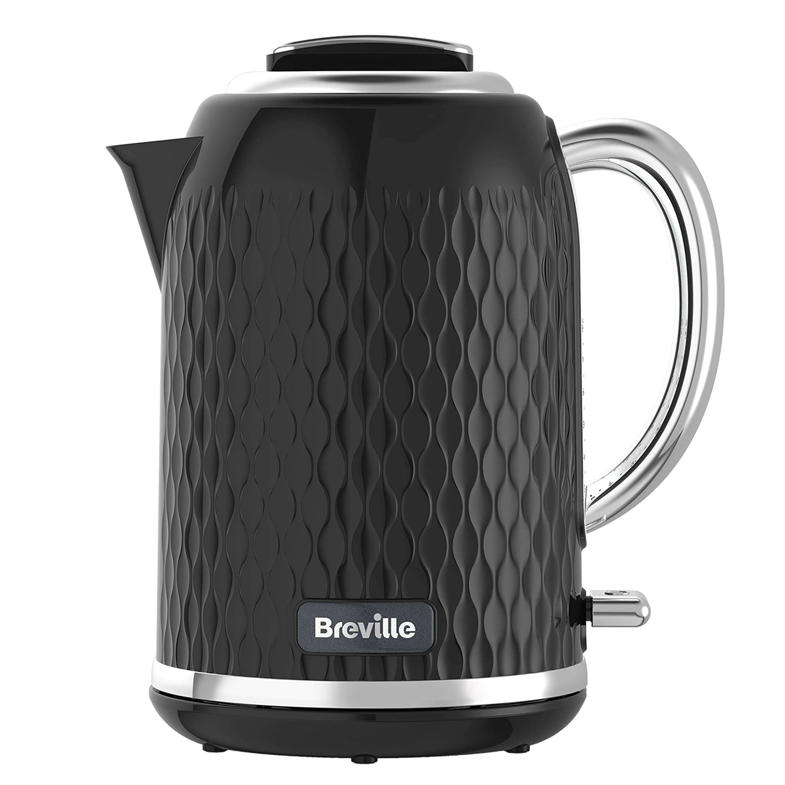 Breville Curve Electric Kettle | 1.7 Litre | 3KW Fast Boil | Black & Chrome [VKT017]