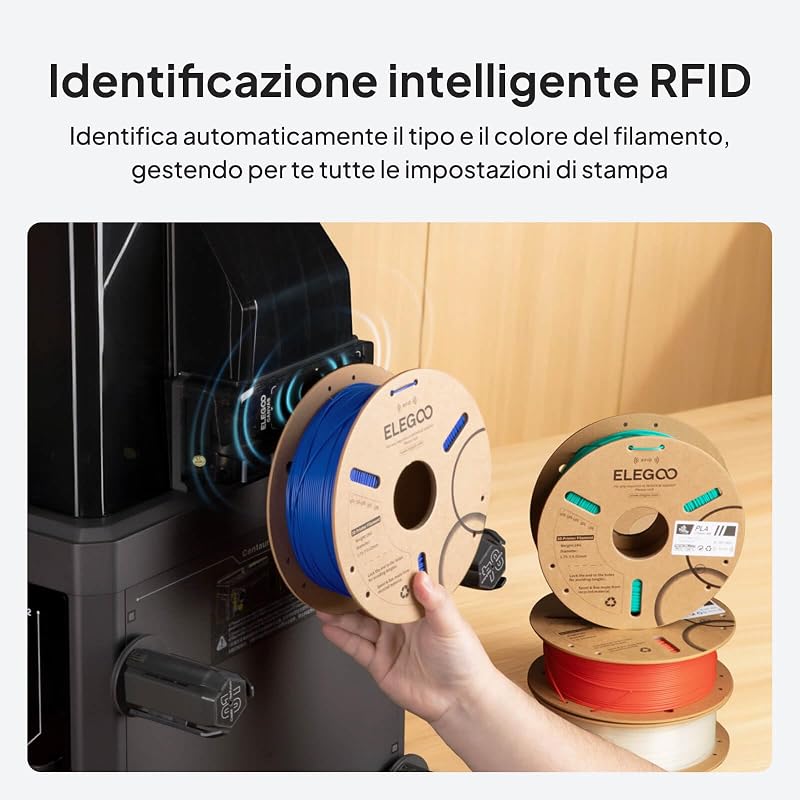 PLA RFID Filamento 1.75mm Nero 1KG