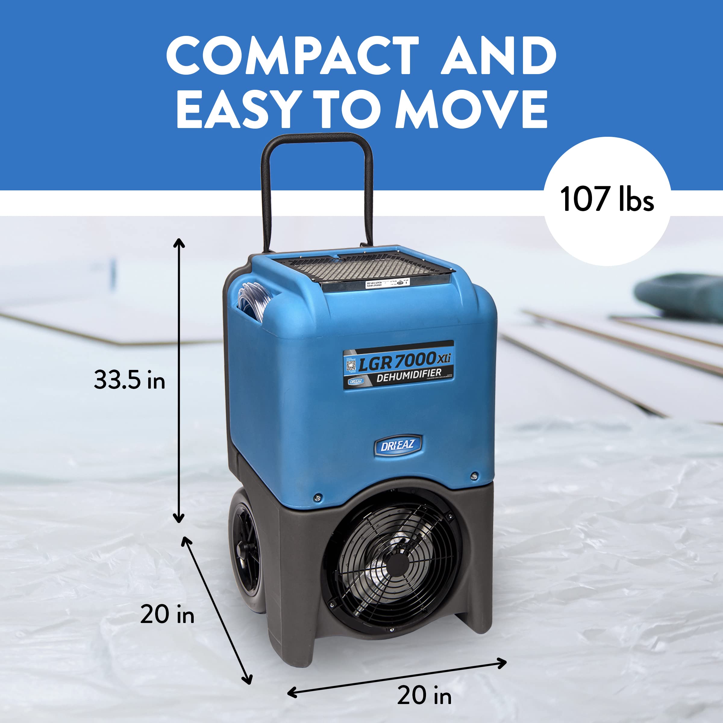Dri-Eaz LGR 7000XLi Commercial Dehumidifier with Pump F412, 29 Gal, Industrial Dehumidifier