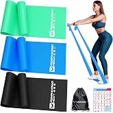 Resistance Bands Set, Exercise Bands for Physical Therapy, Pilates, Yoga | Latex-Free elastic stretch bands for women men, workout bands for rehab, gym workouts, stretching, and home exercise