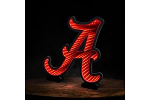 Sporticulture NCAA Team Alabama Crimson Tide LED Infinity Logo Light - 3D Light Effect, Acrylic Display with UL Plug and Stand