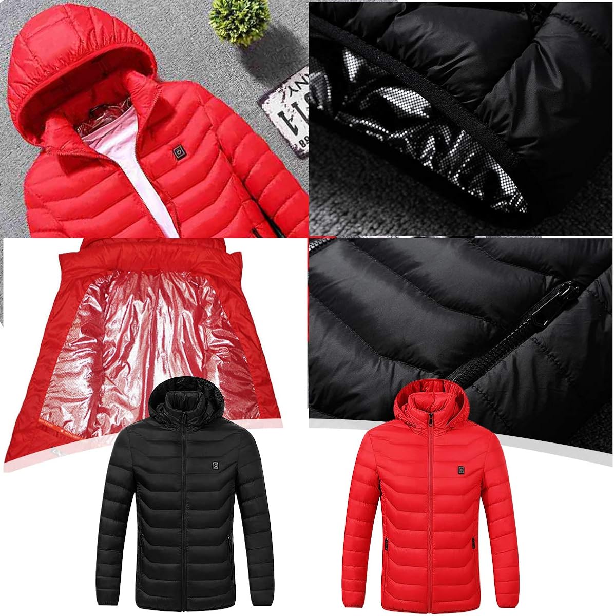 SUPTEMPO Women's Men's Heated Jacket Electric Heating Jacket Winter Warm Jackets for Women and Man: Clothing