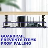 REFLYING Under Desk Cable Management Tray Set, 2 Packs, No-Drill, Black view 8