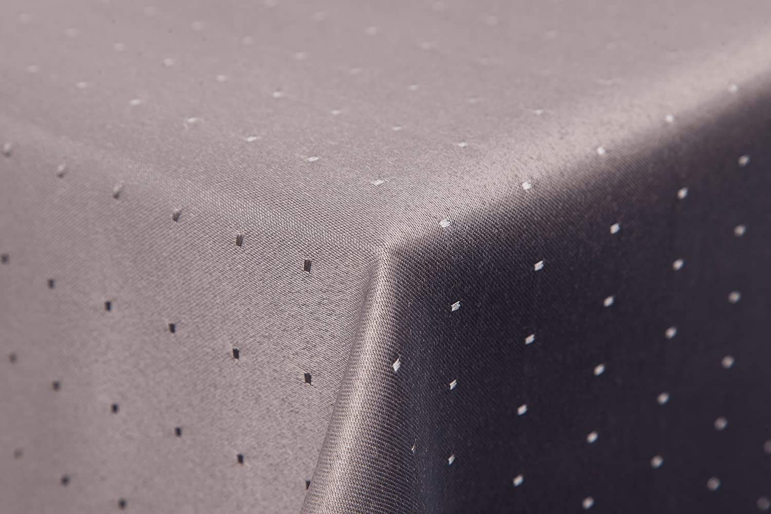 Punkte damask tablecloth by First-Tex, Polyester, dark grey, 160x320 — image 1