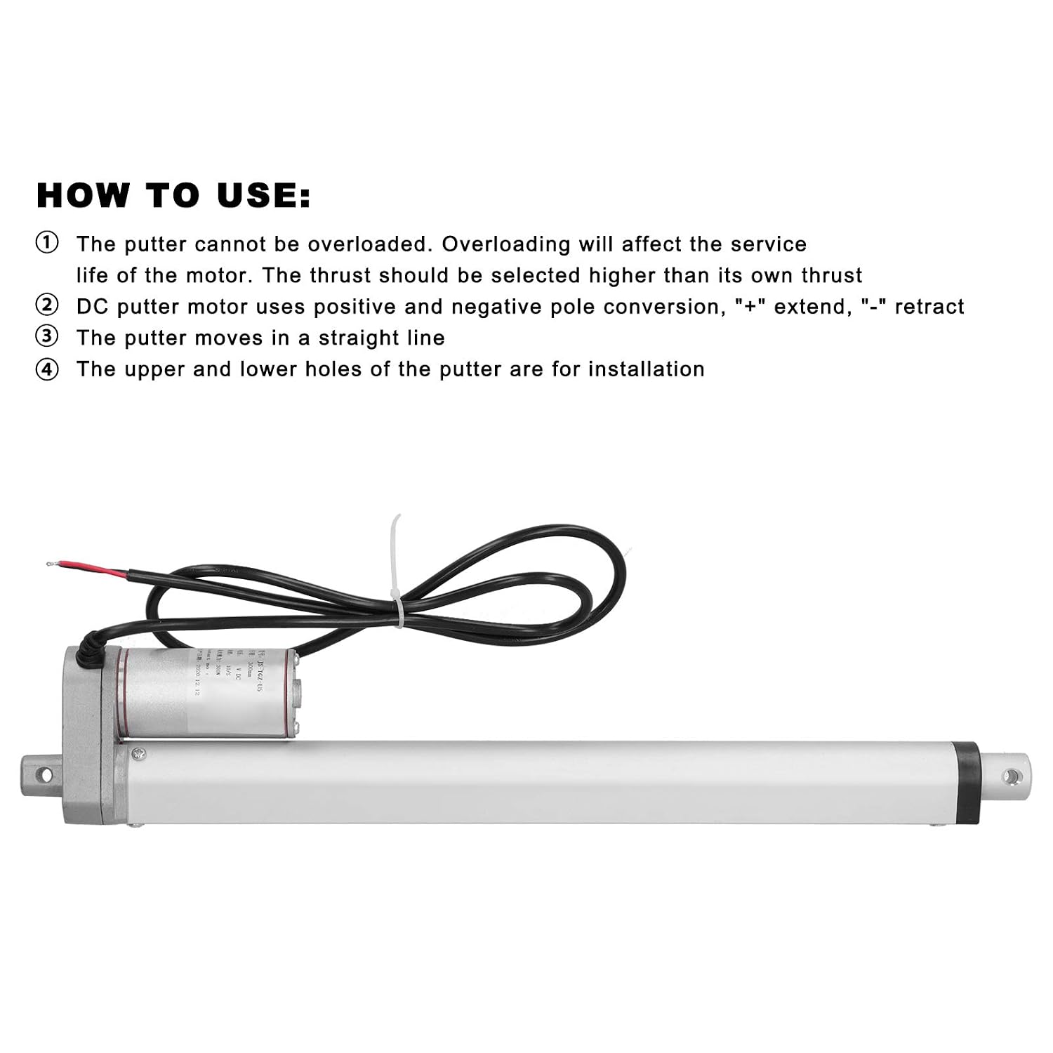 24VDC Electric Linear Actuator Motor Stroke Electric Putter Motor ...