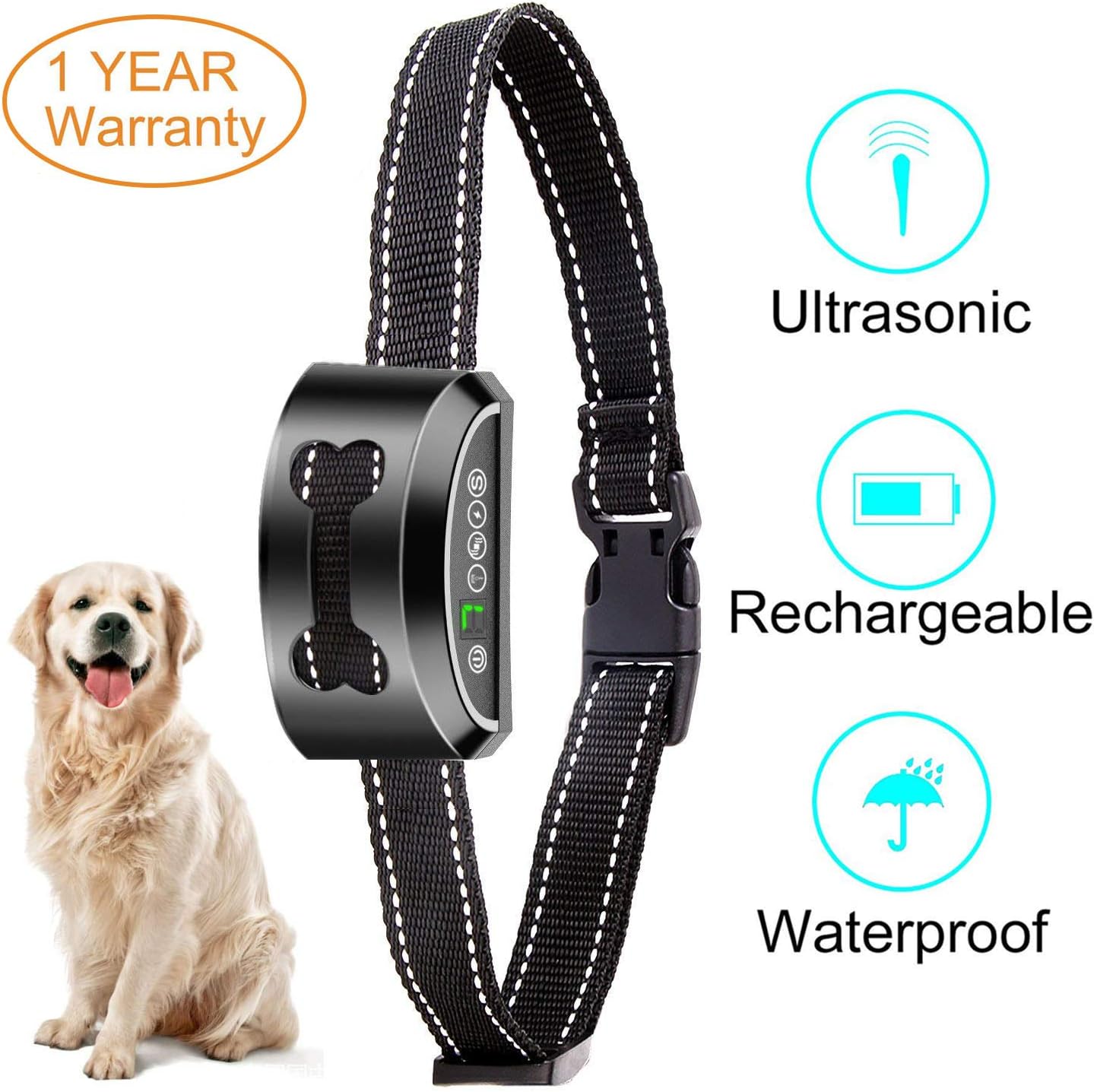 Reviews CMFLOWER Bark Collar 2018 New Rechargeable Ultrasonic Vibration